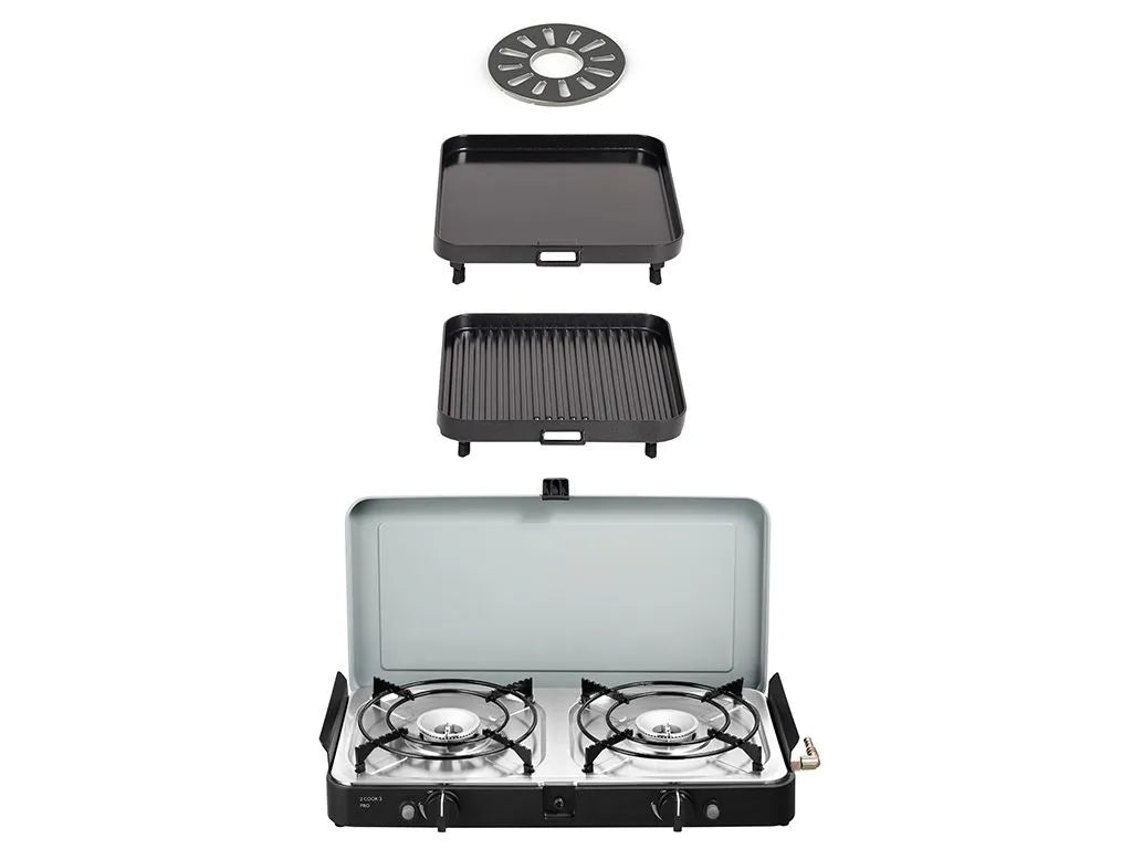 CADAC 2 Cook 3 Pro Deluxe/ Portable 3 Piece/ Gas Barbeque/ Camp Cooker