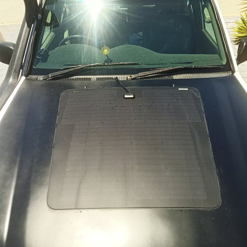 Toyota LandCruiser 100 Series  J100 Lensun 100W Hood Flexible Solar Panel-4