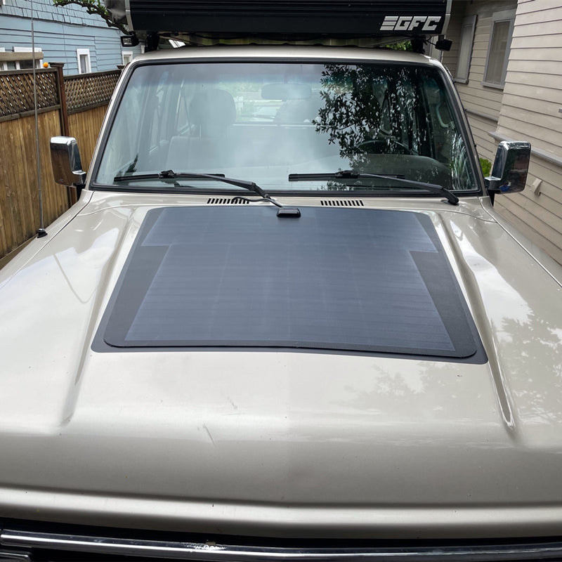 Toyota LandCruiser 60 Series J60 Lensun 100W Hood Flexible Solar Panel-2